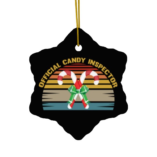 Official Candy Inspector Halloween Candy Corn Ceramic Ornaments