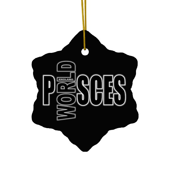 pisces WORLD bw Ceramic Ornaments
