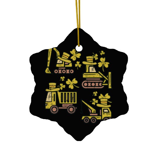 Kids Irish Construction Truck Crane Toddler Boys S Ceramic Ornaments