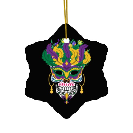 Mardi Gras Costume Dia De Los Muertos Flower Sugar Ceramic Ornaments