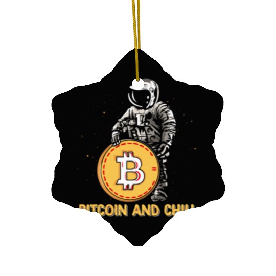 Bitcoin and Chill Ceramic Ornaments