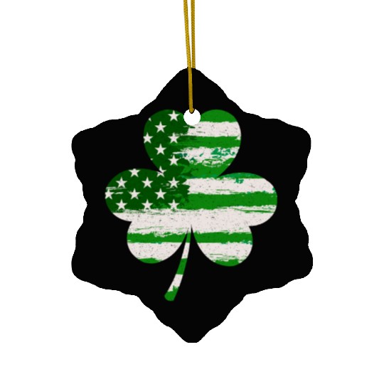 USA Shamrock lucky charm United States Ceramic Ornaments