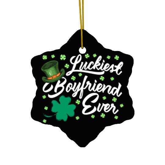 Luckiest Boyfriend Ever Valentine's Day Ceramic Ornaments