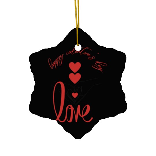 Happy Valentine's Day - Love- Hearts & hands Ceramic Ornaments