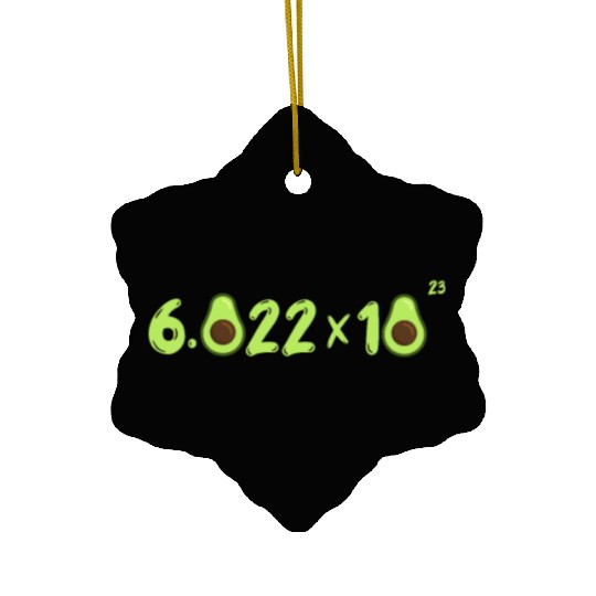 Funny Avocado Avogadro' Number Ceramic Ornaments