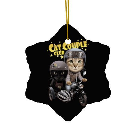 CAT COUPLE CLUB Ceramic Ornaments