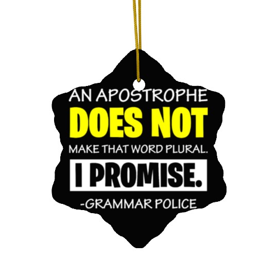 Grammer Police - English Teacher Ceramic Ornaments