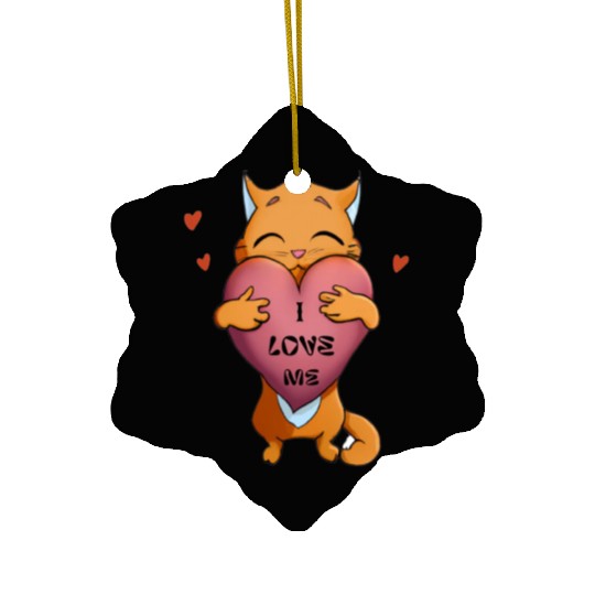 i love me Ceramic Ornaments
