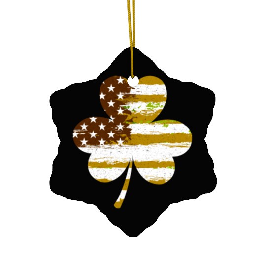 USA Shamrock lucky charm United States Ceramic Ornaments