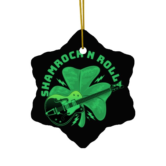 shamrock n roll Ceramic Ornaments