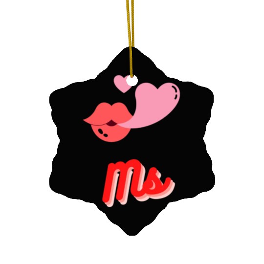 Miss, her, us Ceramic Ornaments