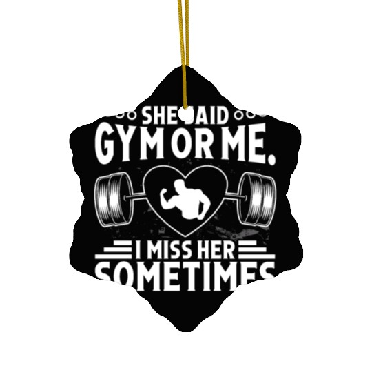 Strongman gym or me gym fitness bodybuilding Ceramic Ornaments