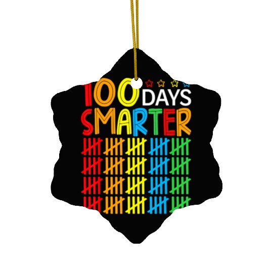 100 Days Smarter Student Teacher kids 100th day of Ceramic Ornaments