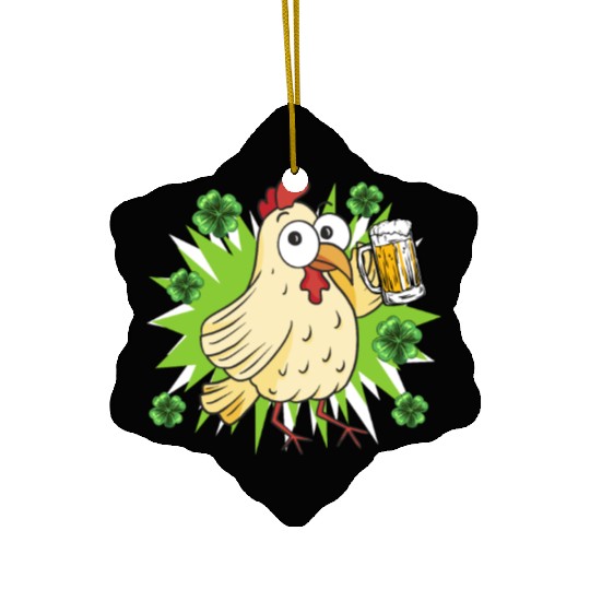 St Patricks Day ChickenSt. Patrick's Day Chicken Ceramic Ornaments