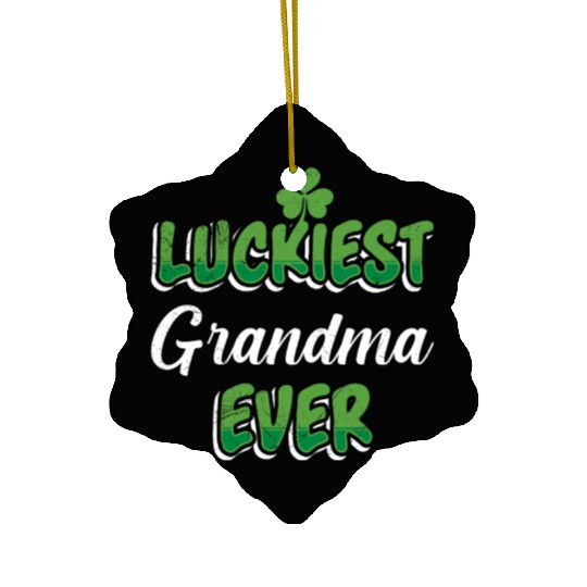 St. Patrick's Day saying Luckiest Grandma ever Ceramic Ornaments