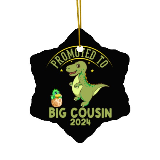 Promoted To Big Cousin Est 2024 , Funny Cousins Ceramic Ornaments