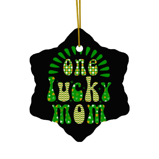 One luckyPatricks Day Sublimation Ceramic Ornaments