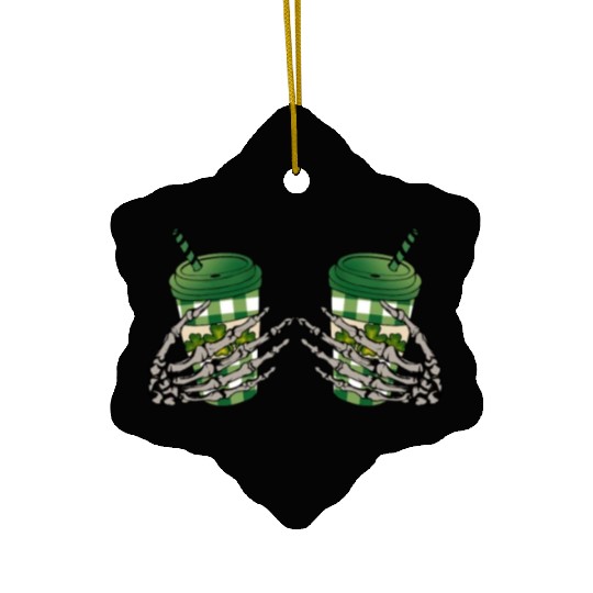 Skeleton Hand Patricks day Graphics Ceramic Ornaments