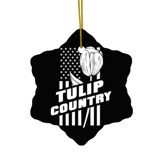 Tulip Gardening Us Flag Tulips Ceramic Ornaments