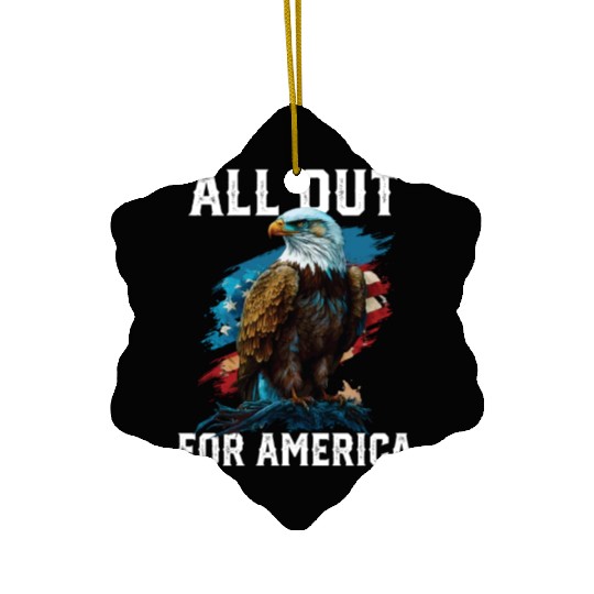 All Out for America American Bald Eagle America Ceramic Ornaments
