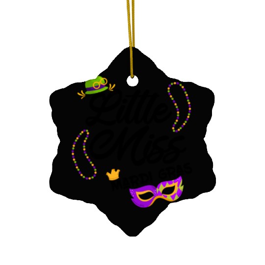 funny little miss mardi gras Ceramic Ornaments