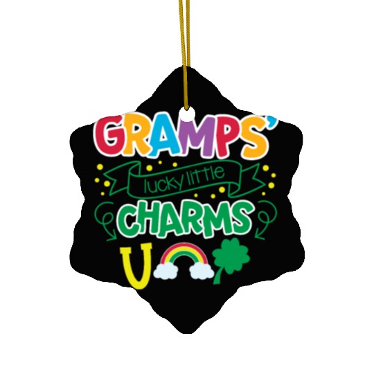 Gramps's Lucky Little Charms Clover Shamrock Ceramic Ornaments