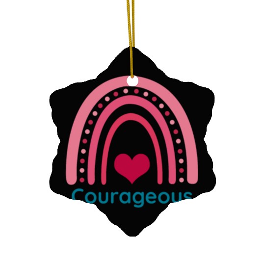 Courageous Viva Magenta Boho Rainbow Ceramic Ornaments
