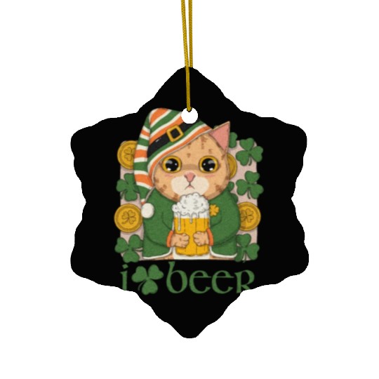 I Love Beer Ceramic Ornaments