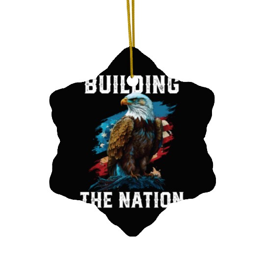 Building the Nation American Bald Eagle America Ceramic Ornaments