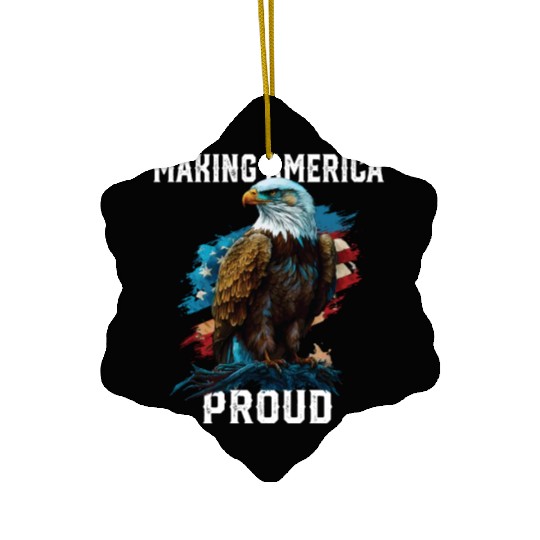 Making America Proud American Bald Eagle Ceramic Ornaments