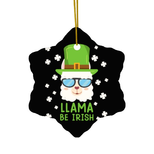 LLama be Irish Lama Alpaca St. Patrick's Day Ceramic Ornaments