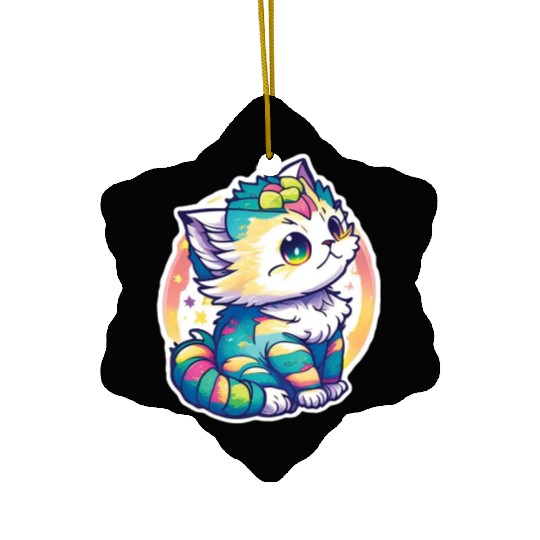 Cute Chibi Kitten Ceramic Ornaments