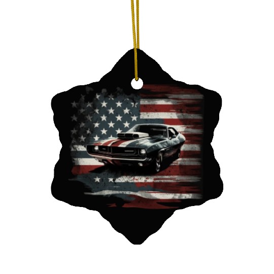 Muscle and Freedom Ceramic Ornaments