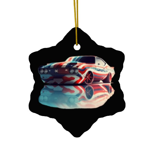 American pride and raw horsepower Ceramic Ornaments