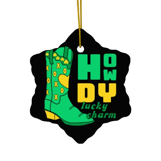 Howdy Lucky Charm St Patrick Day Apparel Ceramic Ornaments