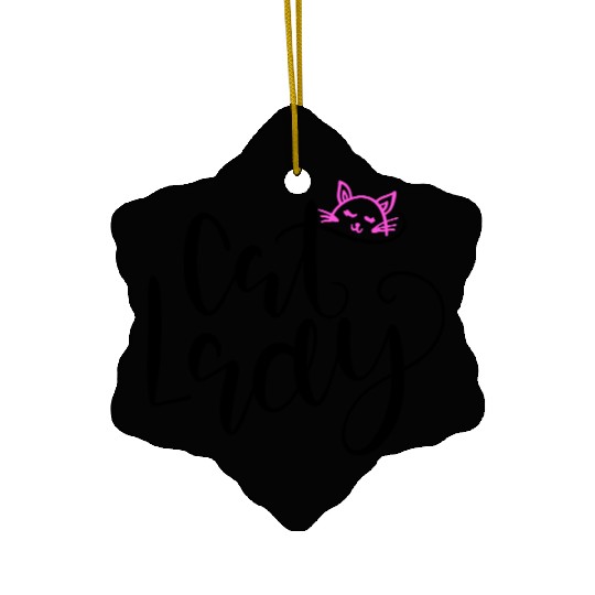 Cat lady Meow Ceramic Ornaments