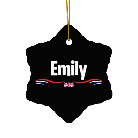 UK Flag Emily England Girl British Birthday Name Ceramic Ornaments
