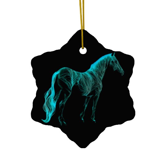 Turquoise Equestrian Art Horse Lover Western Rodeo Ceramic Ornaments