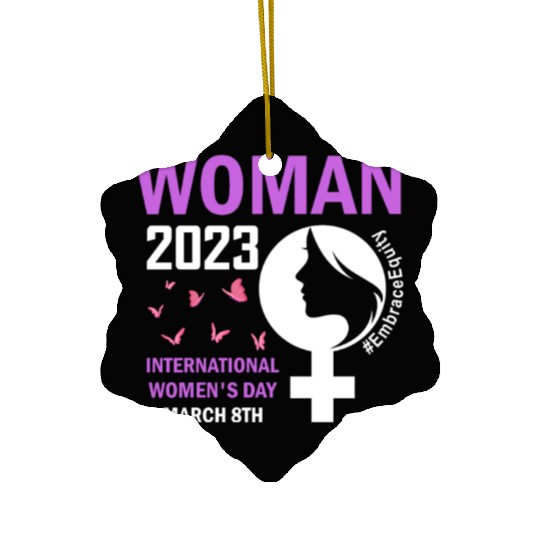 International Women's Day 2023 Embrace Equity Ceramic Ornaments