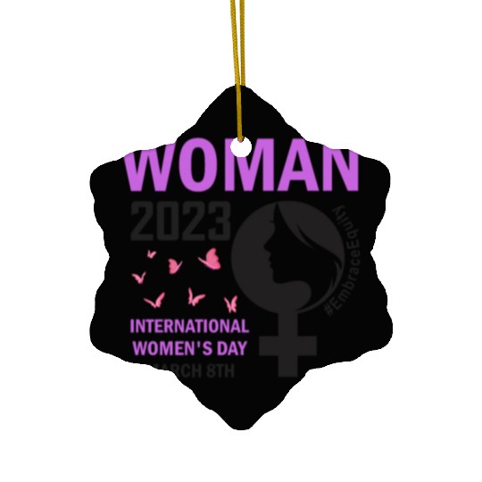 International Women's Day 2023 Embrace Equity Ceramic Ornaments
