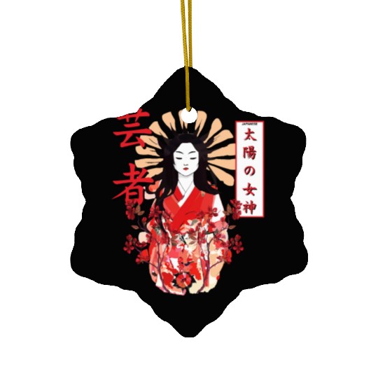 Amaterasu Omikami Cherry Blossom Sun Goddess Ceramic Ornaments