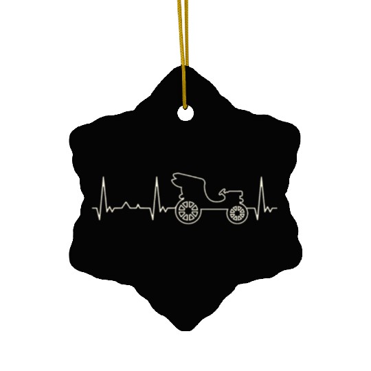 Car Classic 1880s. Heart. Love. EKG. Pulse. Beat. Ceramic Ornaments
