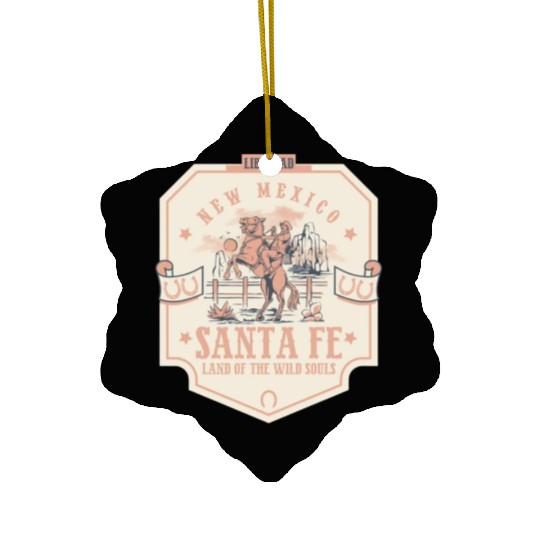 santa fe new mexico wild west town Ceramic Ornaments
