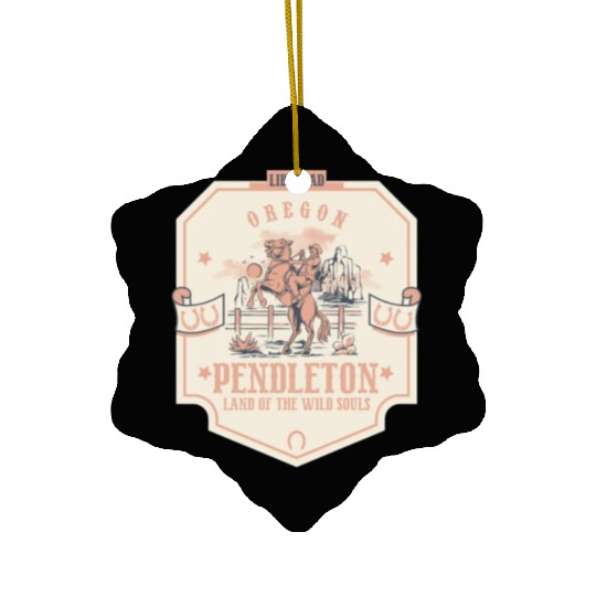 pendleton oregon wild west town Ceramic Ornaments