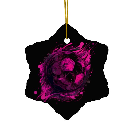 Pink Soccer ball, Football, Sports Ceramic Ornaments