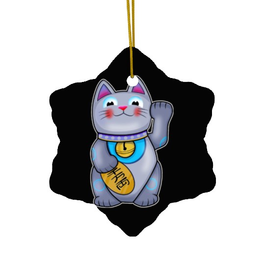 Cute Helpful Maneki Neko Lucky Cat Ceramic Ornaments