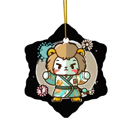 Lion kimono Ceramic Ornaments