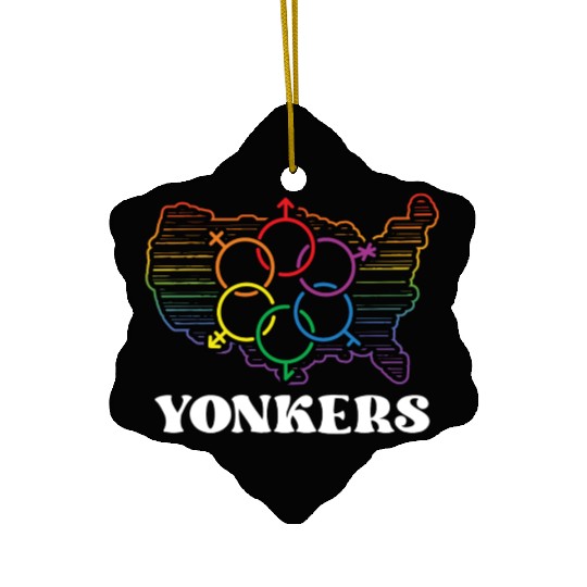 Yonkers Pride Month Pride Flag LGBT Community LGBT Ceramic Ornaments