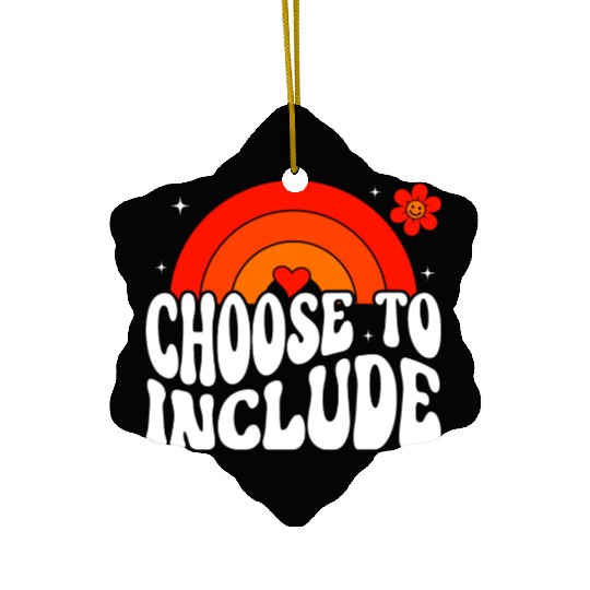 Choose To Include For Autism Teacher Ceramic Ornaments