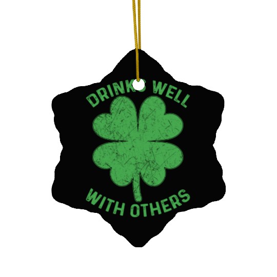 Drinks Well With Others Irish St Patricks Day Beer Ceramic Ornaments